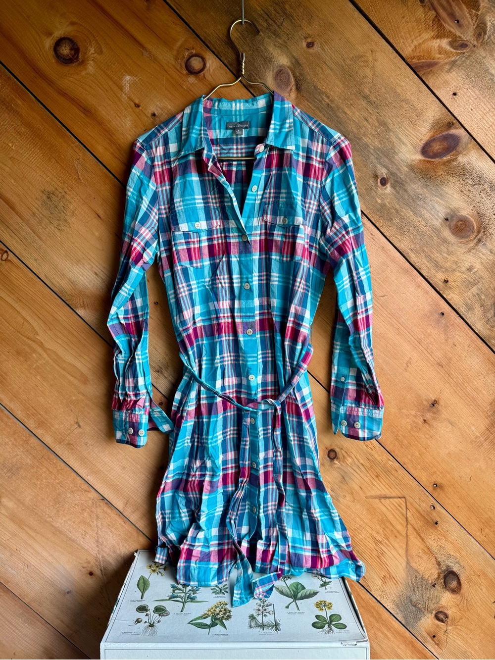 LL Bean Sig. plaid shirt dress
